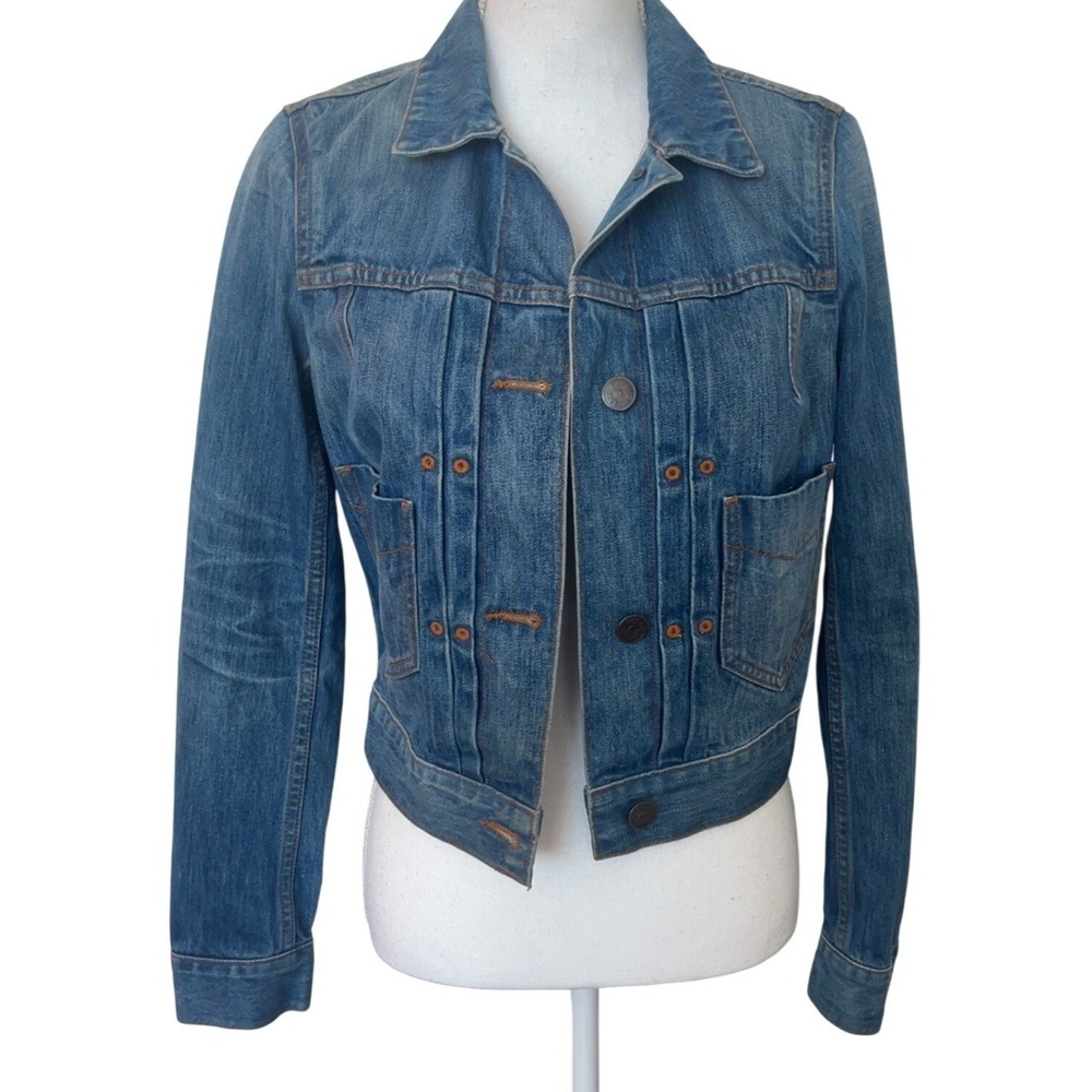FOSSIL Vintage Selvedge‎ Denim Jacket Size Small Retro Y2K